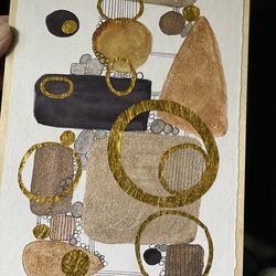 Eve Ingraham Nw artist art work with gold leaf and earthy Mcm vibes