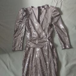 Party Dress Size Medium Silver