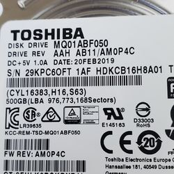 2.5 Toshiba 500gb, 1TB Hard Drives