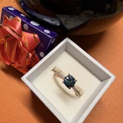 Blue Diamond Ring