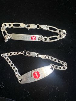 VTG Two 925 Medical Alert Bracelets see pic for size
