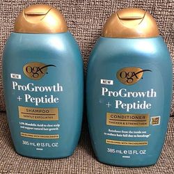 OGX ProGrowth + Peptide Clarifying Shampoo & Conditioner Pair, Scalp Exfoliant, 13 fl. oz