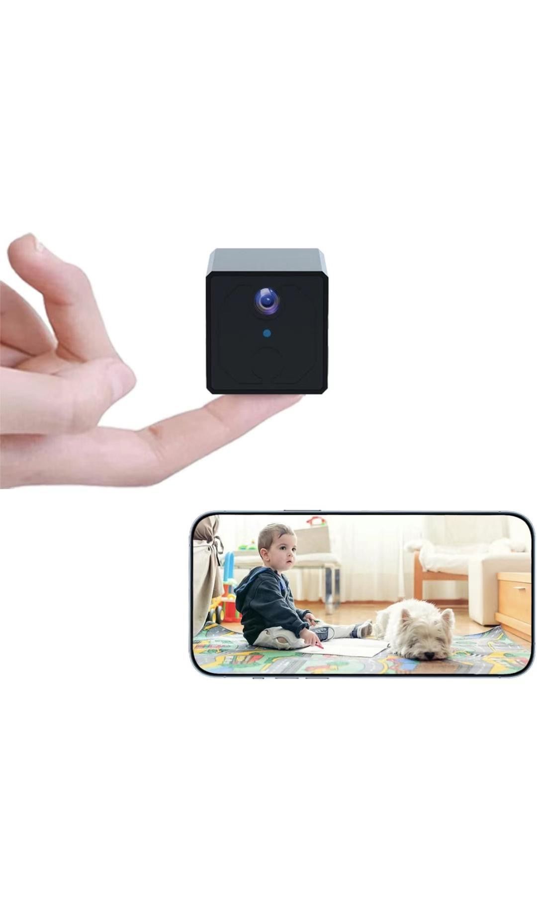 4K Mini Spy Camera, Hidden Security Camera Indoor Wireless, Battery Operated Nanny Camera with Live Feed ,Motion Detection Alerts, Night Vision