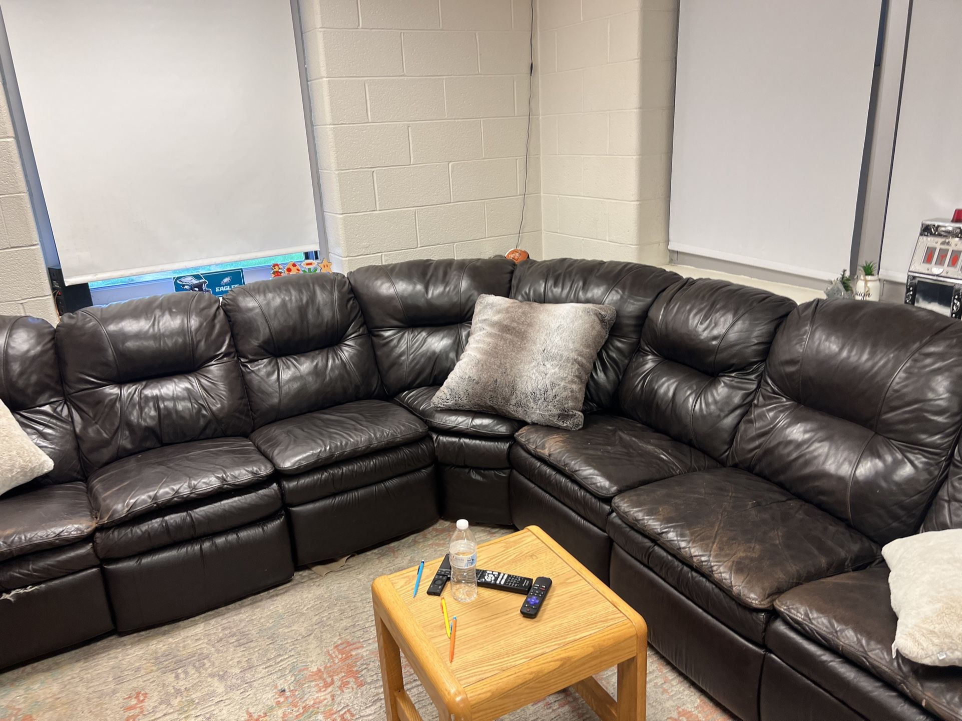 Leather L-sectional Couch
