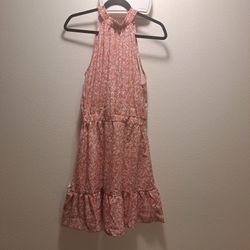Pink And White Floral Dress