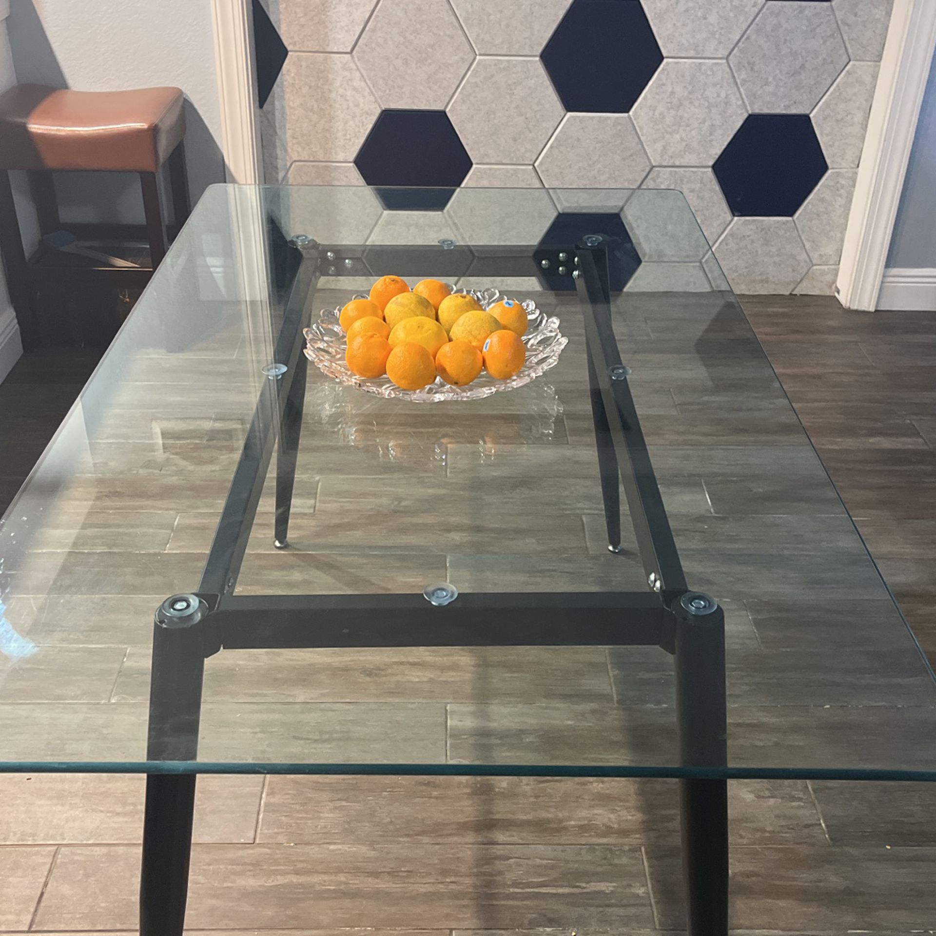 Modern Glass Dining Room Table or Office Desk