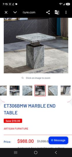 New Marble End Table