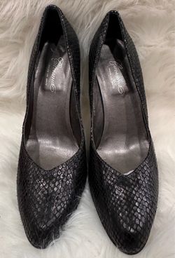 Carisma Made in Italy Black & Silver Snake Print Heels – Size 8