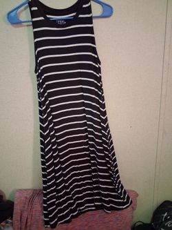Black with white stripes dress