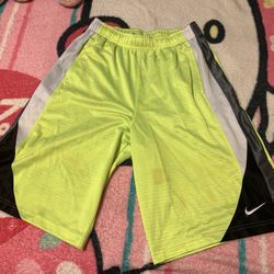 Nike Mesh Basketball Shorts Neon Green X Black X Silver Men’s Sz XL W36” Pre Owned