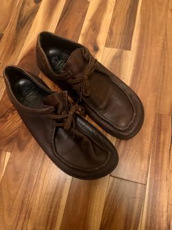 Brown Leather Lace-Up Casual Shoes