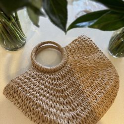 Straw Bag Beach Bag Brown Bag Straw Tote Straw Basket 