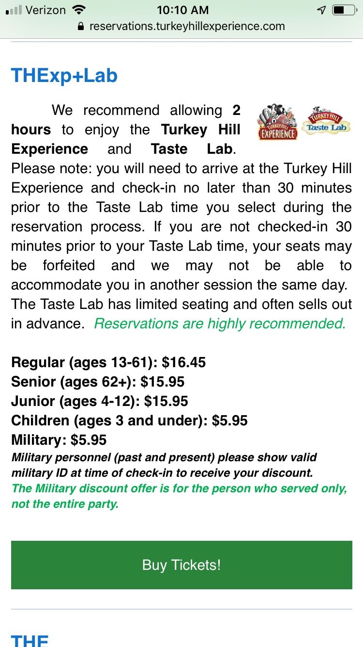 Two vouchers for the Turkey Hill Experience + Taste Lab