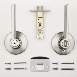 Ladera Privacy Lever Round – Satin Nickel