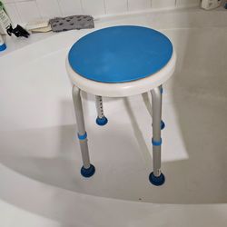 Vaunn Medical Tool-Free Assembly Adjustable Swivel Shower Stool Seat Bench with Anti-Slip Rubber Tips for Safety and Stability