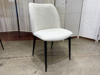 NEW! PK SPACES Modern Ivory Chenille Dining Chair