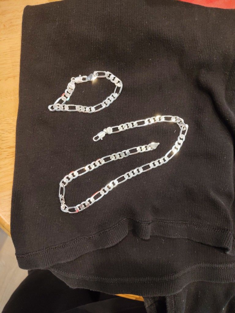 925 Silver Necklace And Braclet