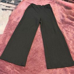 Girls Wide Leg Black Pants - 10/12.