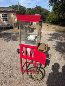 Vintage-Style Popcorn Machine Cart