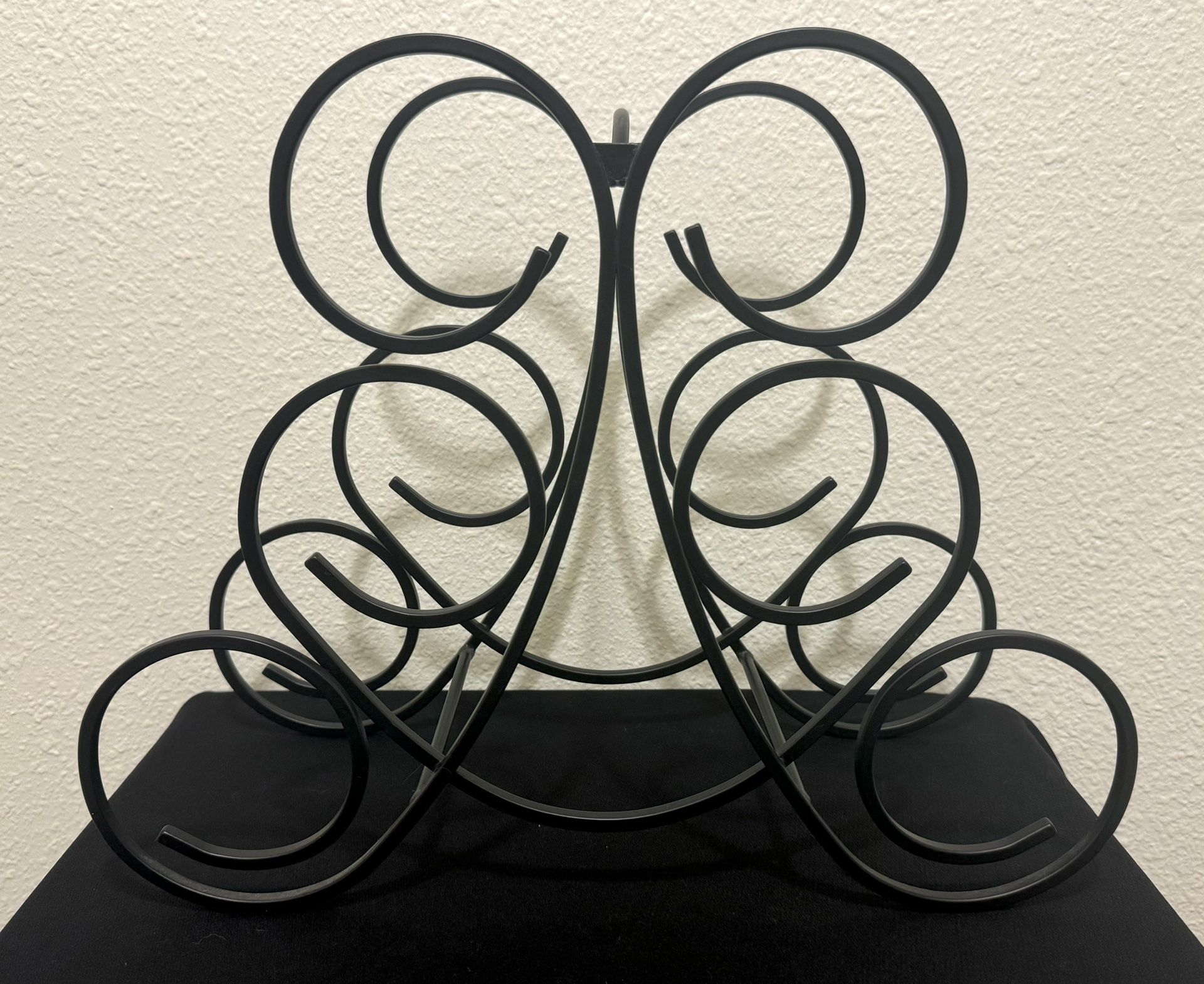 6 Bottle Metal Black Wine Rack