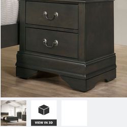 Louis Philippe Gray Nightstand 