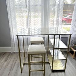MARBLE TOP w/ GOLD FINISHES - DINING