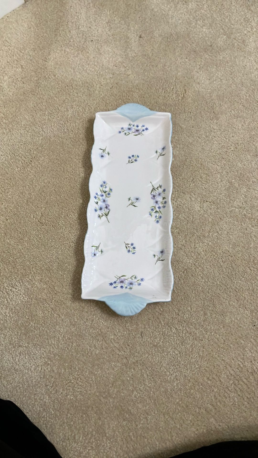 Fine Bone China Shelley Tray Blue Rock