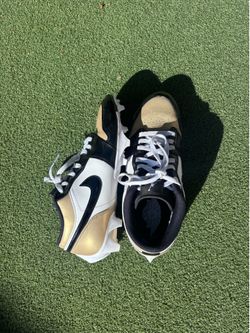 Gold Jordan 1 Low Football Cleats • Size 10.5 M