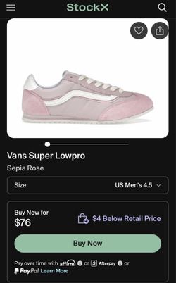 Vans super low pro pink woman 7.5