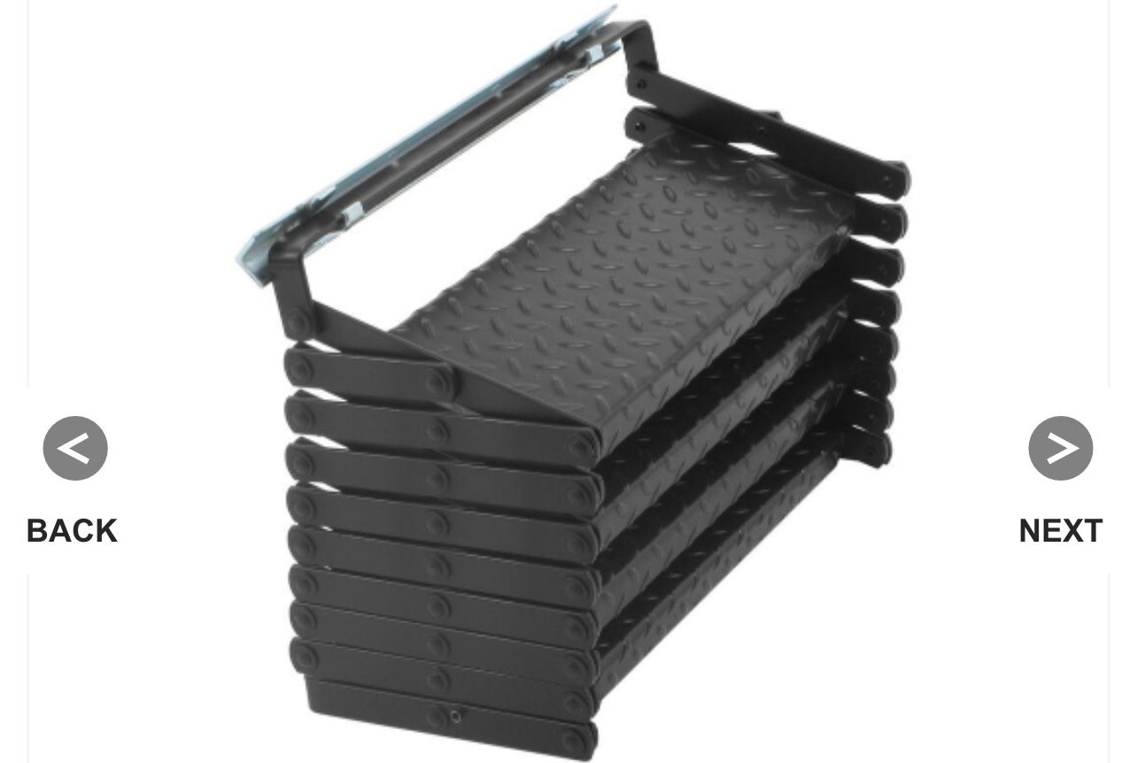 Brophy Camper Scissor Steps - 4 Steps - Steel - Diamond Tread - 17" Wide - 275 lbs