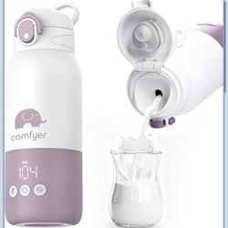 Portable Baby Bottle Warmer for Travel, Milk Purple &amp; White 