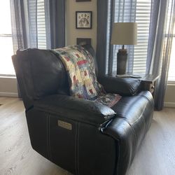 Brown Faux Leather Recliner