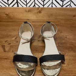 Black And Gold Flat Shoes 9