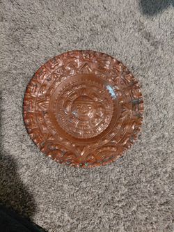 Vintage Copper Wall Plate with Embossed Design