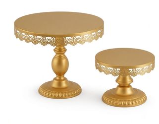 ✨ Gold Cake Stands – Set of 2 ✨