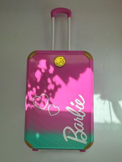 Barbie Rolling Suitcase for Kids - Doll Travel Case - Pink -Good Condition