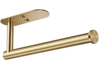 Adhesive Paper Towel Holder Under Cabinet Wall Mount for Kitchen, Paper Towel Roll Holder Stick to Wall, Stainless Steel (Gold)