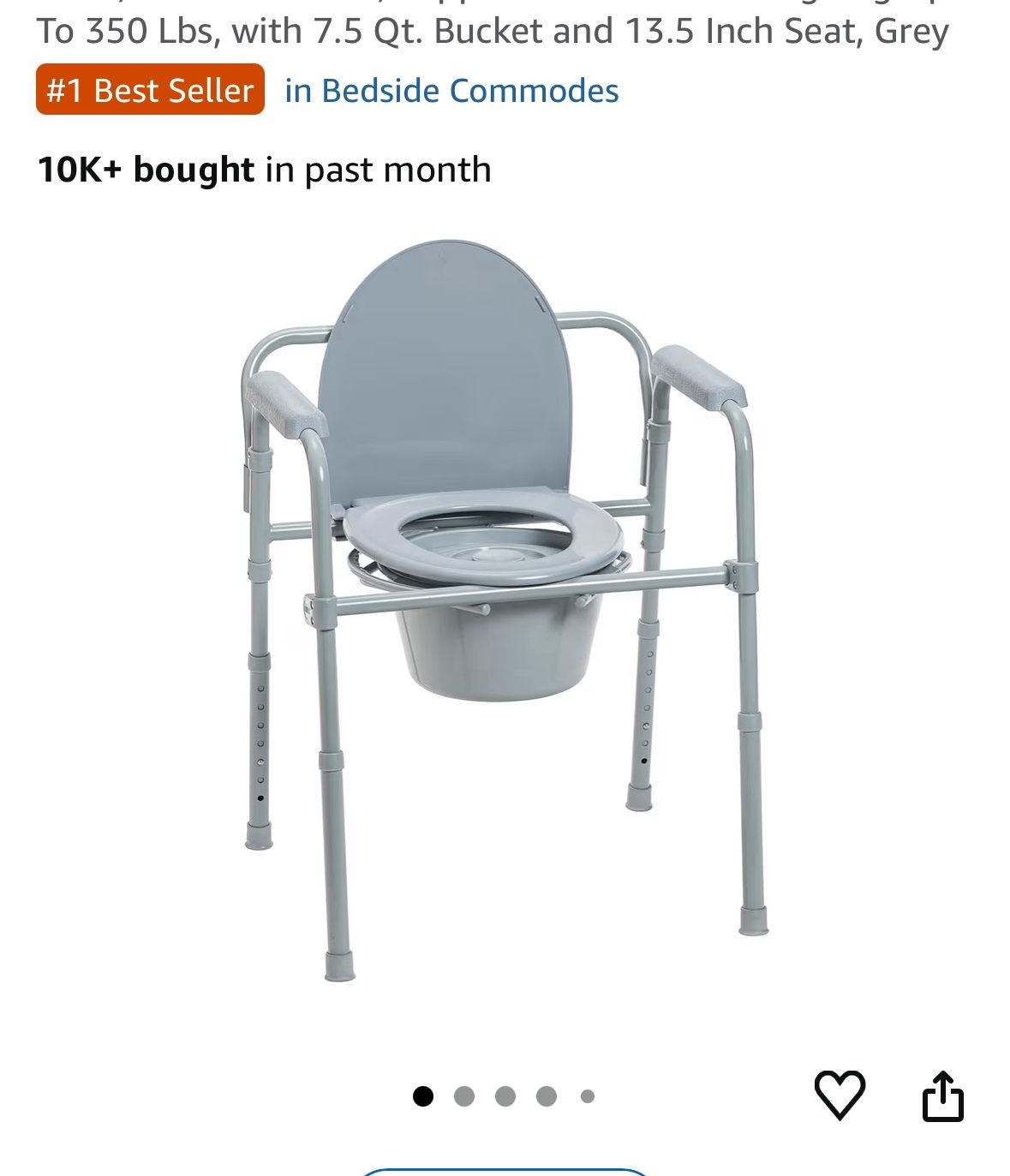 New In Box Toilet Commode Raised Seat With Handles 