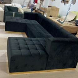 Black Velvet Sectional 