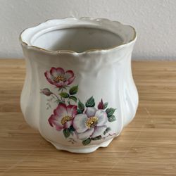 Old English Styled Planter w/Gold Rim (5” Tall)