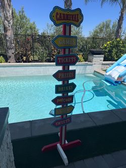 Carnival Theme Party Directional Sign Stand