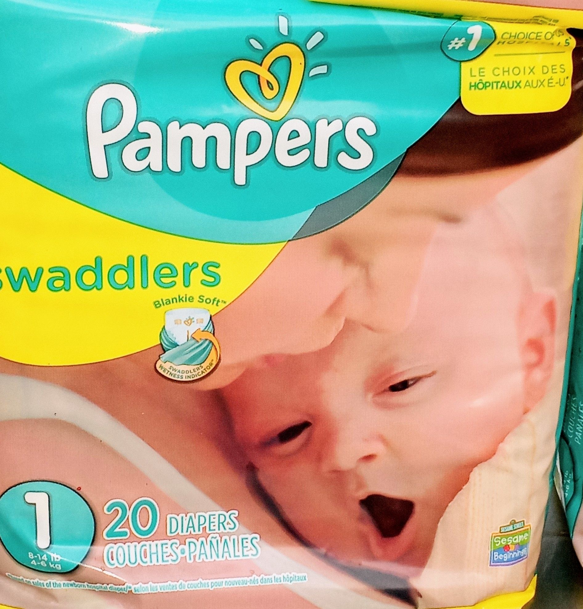 BRAND NEW....Pampers Swaddlers Size 1 For 8-14 lb babies