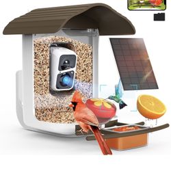 birdsnap® PAV-Bird Feeder with Camera,2K HD with 64GB Card, AI Identify Smart Bird House Cam Solar Panel,Live Stream,Motion Detection,Auto Record Vide