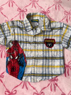 vintage spiderman button up