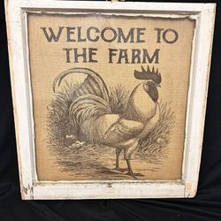 SUPER COOL! CUSTOM MADE ANTIQUE WINDOW FARM SIGN! ONE-OF-A-KIND!