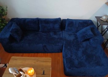 Navy blue boneless couch