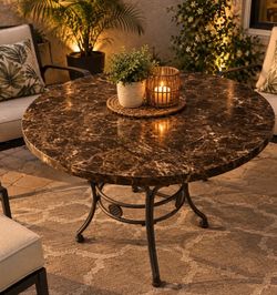 Round Wooden Table – Dark Brown
