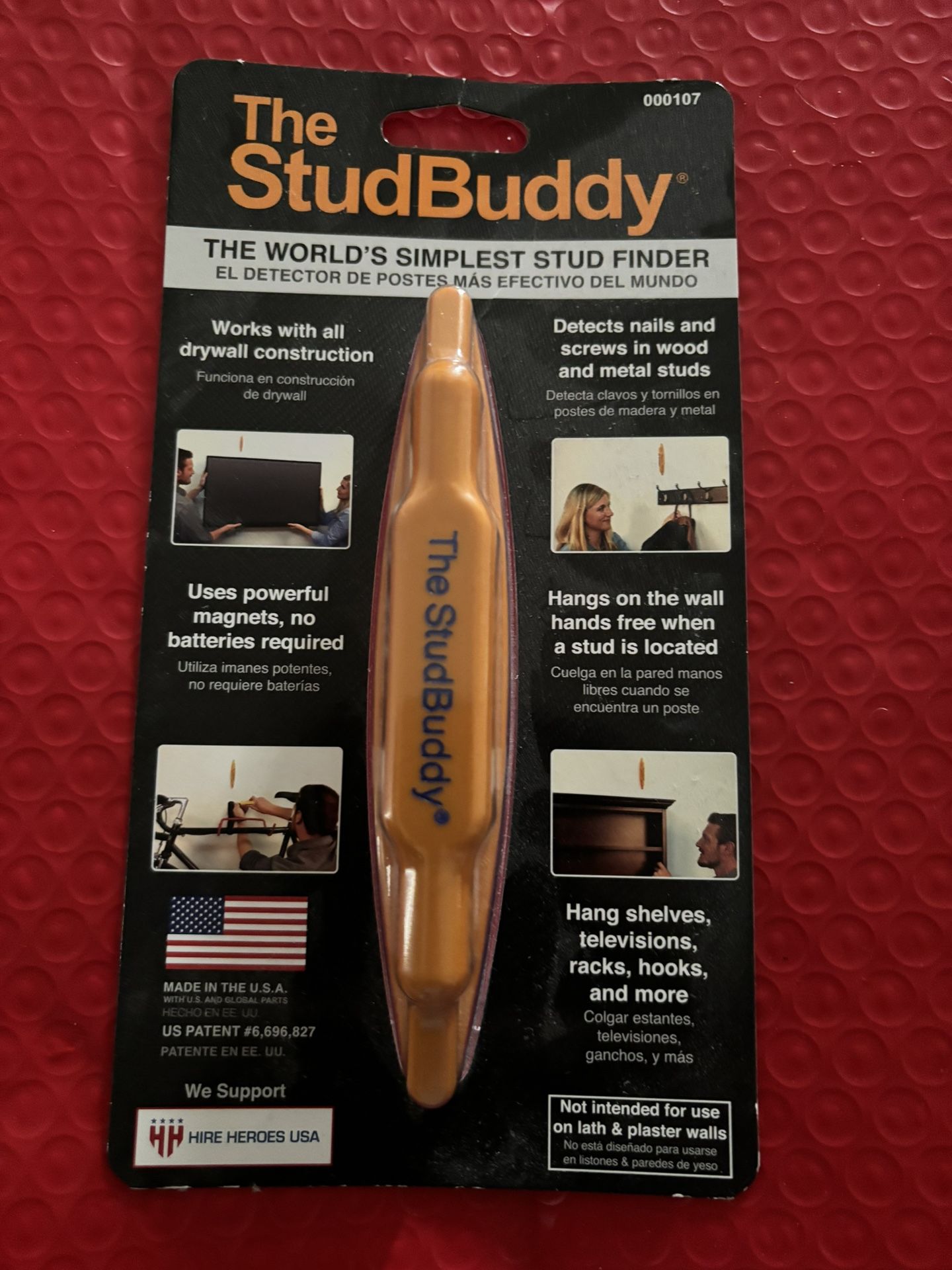The StudBuddy Stud Finder Made In USA "The World's Simplest Stud Finder"