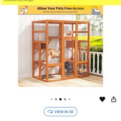 Large Spacious Wooden Outdoor Cat Cage