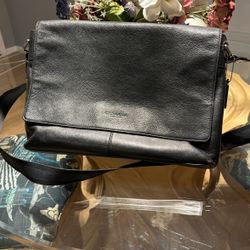  Coach Black leather Classic Messenger Bag